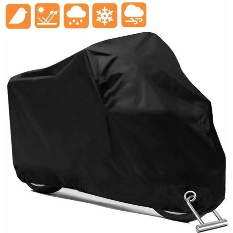 Housse de voiture Housse de moto 210D épais Tissu Oxford Housse de scooter Housse de véhicule électrique Protection solaire anti-pluie Anti-poussière Antigel 200 100 90 cm Noir 1 paquet (1/4)