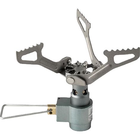 Réchaud de camping pliable BRS-3000t pour bouteille de gaz, alliage de titane, 2700 W, 140 g/h, 25 g, 68,5 x 85 mm, argent (1/5)