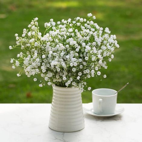 Bouquet de mariage à faire soi-même, composé de gypsophile artificielle blanche de 38 cm (15 pouces) B-AquaForge (1/5)