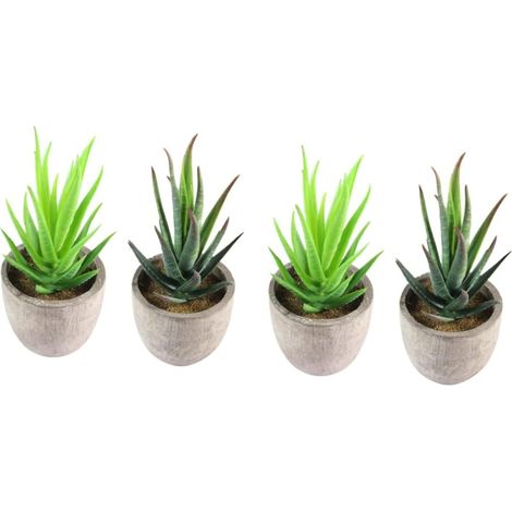 4pièces Plantes Succulentes Artificielles Décoratives Lot de Faux Bonsai pour Décoration Intérieure Et Extérieure pour Bureau Salon Balcon Et Fenêtres (1/5)