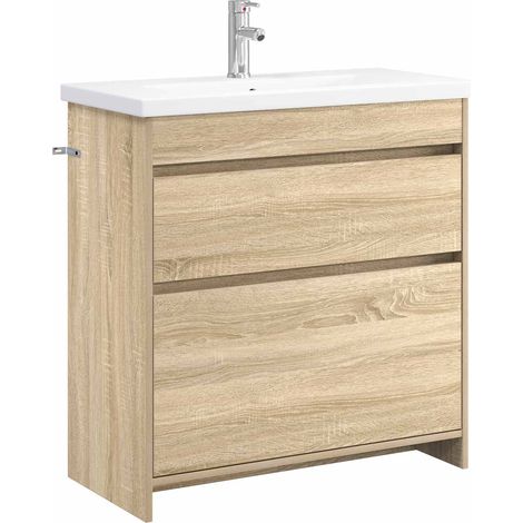 Bathroom Furniture Set Sonoma Oak 81 x 40 x 84.5 cm vidaXL
