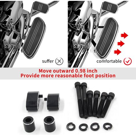 Kit d'extension de plancher de conducteur 0,98 pouces de remplacement pour les modèles Road King Touring 2009-2022 (1/5)