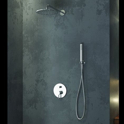 Set doccia con soffione tondo, doccetta e miscelatore  KAM-ARTE C5000 kamalu