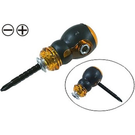 Jeu de Tournevis 3 en 1 Double End Stubby 45-55 mm - Acier - Compact et Polyvalent - Prise en Main Facile - Beast (1/5)