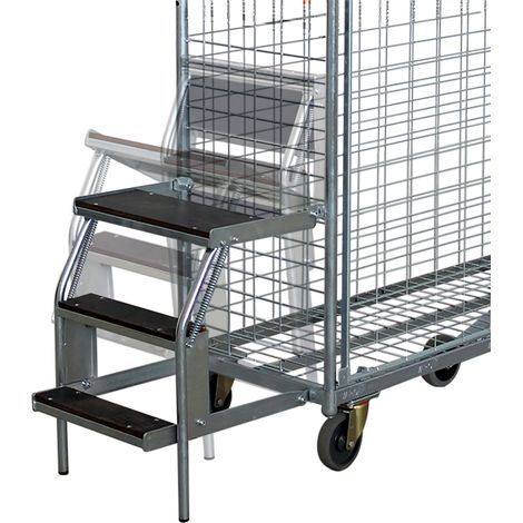 VARIOfit Trittleiter mit 3 Stufen für Kommissionierwagen