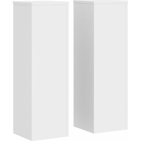 Portavasi per fiori set da 2 25 x 25 x 80 cm in legno ingegnerizzato bianco 020045271