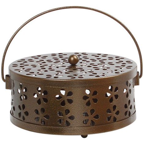 Porte-encens spirale anti-moustique classique porte-encens en métal pour usage extérieur (bronze antique) une pièce (1/5)
