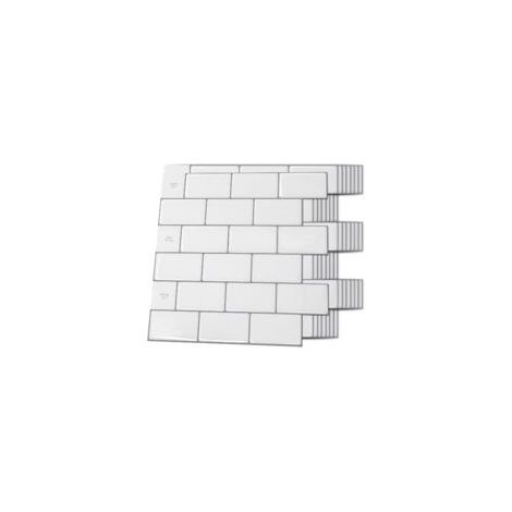 Set mit 10 selbstklebenden Küchenrückwandfliesen, 30 x 30 cm, Warmweiß mit grauer Fuge – Crezuo