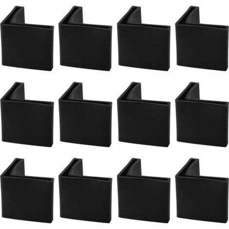 (Noir)SOURCING MAP 30mmx30mm Meuble Pied Jambe Angle Fer Patin L Forme Plastique Jambe Cornière en caoutchouc Noir 12Pcs (1/4)