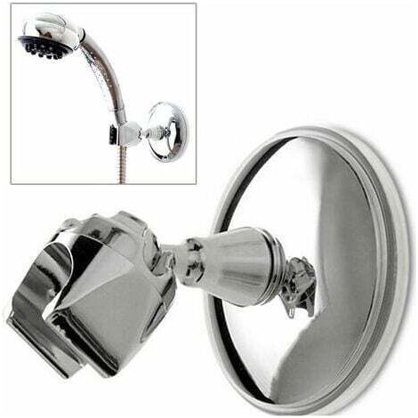 Support de pommeau de douche Ventouse Support mural Ventouse Ventouse Douchette Réglable Chrome avec Support de douche rotatif à 360° pour douchette (1/4)