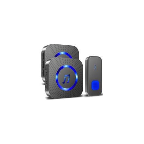 Sonnette sans fil étanche 300m – 55 mélodies – 5 niveaux volume jusqu'à 110 dB – Autonomie 1 à 3 ans – Installation facile (1/5)
