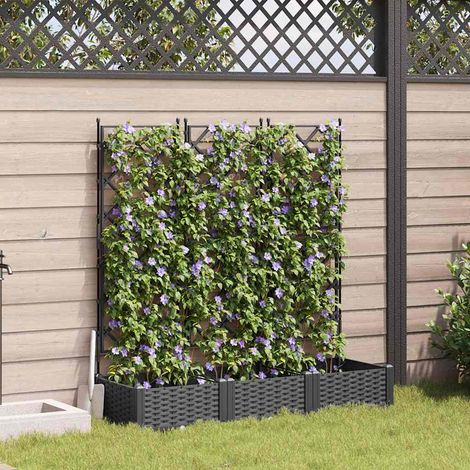 Garten-Pflanzgefäß 3 pcs Schwarz 120 x 40 x 125,5 cm Kunststoff