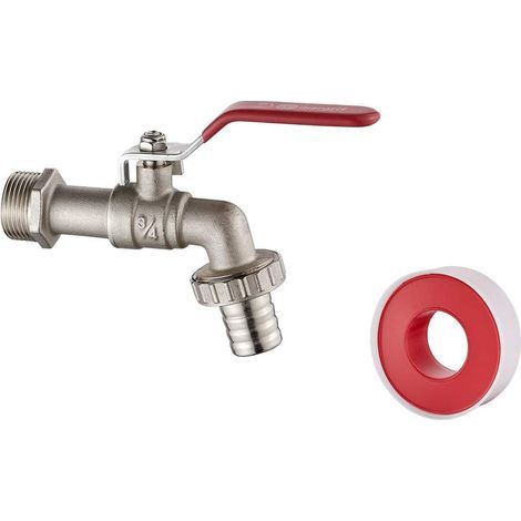 Robinet Jardin 3/4″ en Laiton avec Adaptateur G1 – Anti‑Goutte, Antigel -10120℃, Valve à Billes 90° Rotation Haute Qualité pour Arrosage, Baril de Pluie et Nettoyage (1/5)