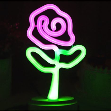 Néon Lumineux - Bande LED à Alimentation USB ou Piles - Décoration Intérieure pour Chambre Enfant Fête Noël Anniversaire - Flamingo - 1 Pièce (1/4)