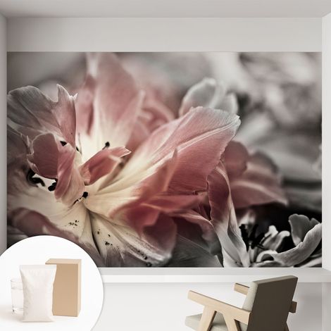 Papier peint intissé décoratif avec motifs pour salon et chambre a motif - Colle incluse gratuite Fleur aux tons pastel 152x104 cm (1/5)