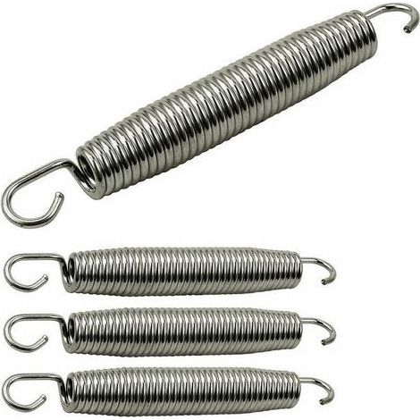 Lot de ressorts de trampoline galvanisés Ressorts pour trampoline extérieur et intérieur Ressorts de traction avec crochet Accessoires de rechange pour trampoline de fitness et d'enfants 140 x 22mm (1/4)