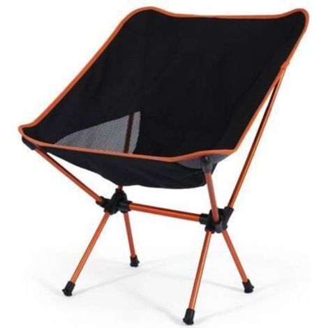 Sedia da campeggio piccola, sedia pieghevole compatta per adulti - portata massima 90 kg - Sedia da trekking leggera per attività all'aperto, pesca, escursionismo, picnic, spiaggia - Sedia (Arancione)