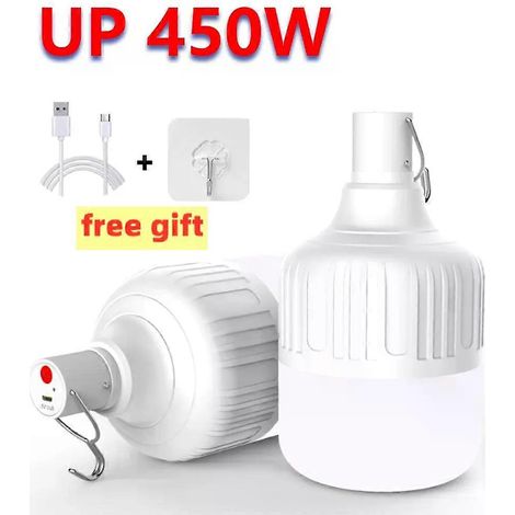 1 à 8 lanternes de camping LED rechargeables USB, portables et puissantes, avec crochet pour barbecue et veilleuses d'extérieur, idéales pour les situations d'urgence sous tente. (1/4)