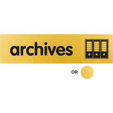 Plaque de porte Archives - Classique or 170x45mm - 4490113