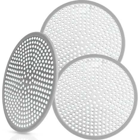 3 Pièces Attrape Cheveux Douche, Filtre Cheveux Douche Baignoire 118 mm/ 4,65", Grille Douche, Filtre Baignoire Anti Cheveux, Grille Baignoire Anti Cheveux, pour Cuisine, Salle de Bains Douche