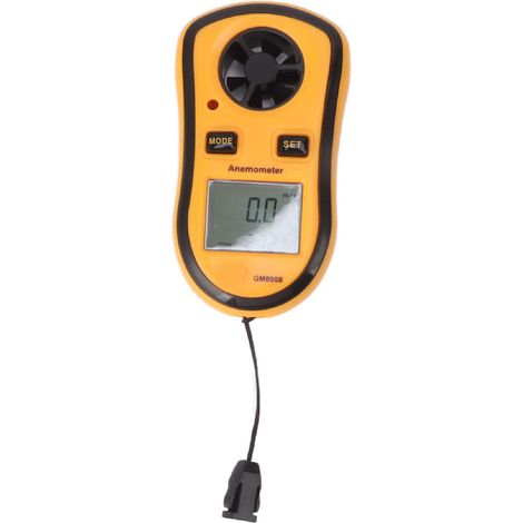 Anémomètre numérique portable, anémomètre de poche, mini anémomètre portable avec écran LCD numérique pour la vitesse du vent, la température et la puissance. (1/5)
