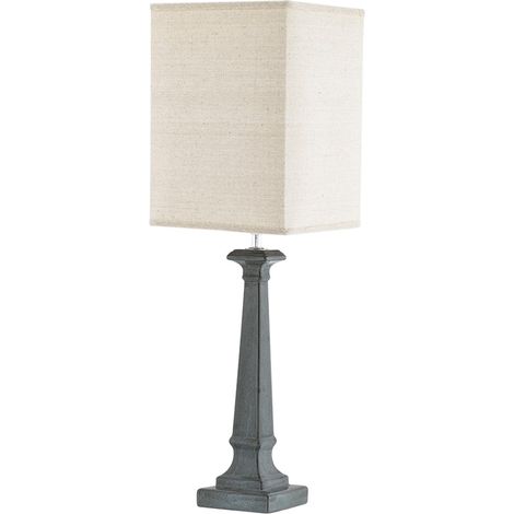 Lampe de table haute élégante en céramique avec abat-jour en tissu Lagom
