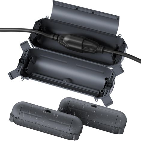 [Lot de 3] Boîtier de protection étanche pour rallonge électrique extérieure (1/5)