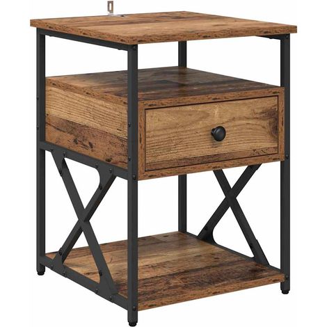 Armario de Noche con cajón Madera vieja 40 x 42 x 55 cm vidaXL (1/5)