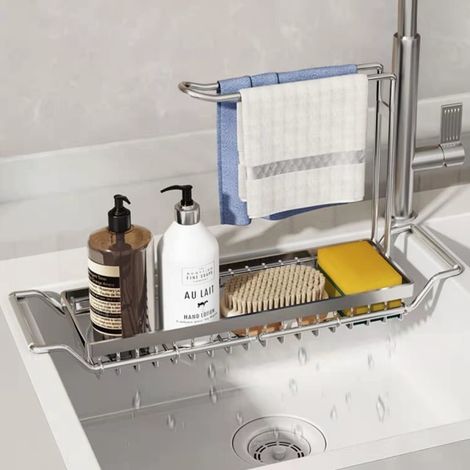 pour éponge, chiffon, brosse, détergent, organiseur télescopique (1/5)