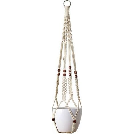Suspension Plante Macramé Pot Suspendu Plante Porte Décoration du Jardin avec 4 Jambes en Corde de Coton 89 cm (1/4)