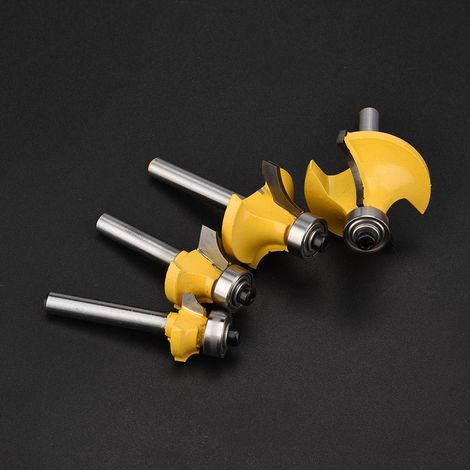 Ensemble de 4 fraises à bois en alliage de 1/2", 3/8", 1/4" et 1/8" (1/5)