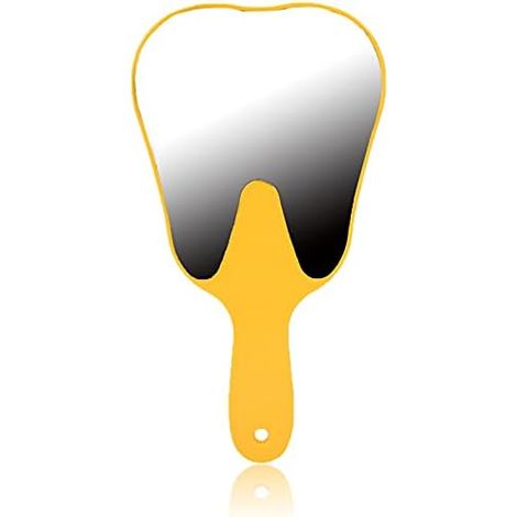 Miroir à Main, miroirs de la Clinique de Dentiste, miroirs à Main avec Soin Dentaire à Mangue, Belle Miroir de la Mode Dentaire, 4 Couleurs Plasse Grande MIRROIR MALON (Jaune) (1/5)