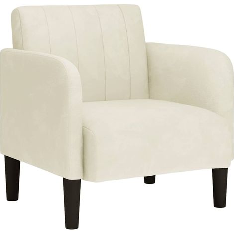 vidaXL Divano Sedia con Braccioli Crema 54 cm in Velluto (1/5)