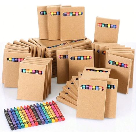 Crayons de Couleur Assortis, 30 Boîtes Miniatures de 6 Couleurs, pour la Classe, la Famille et les Cadeaux d'Anniversaire, Légers Défauts sans Incidence (Emballage Aléatoire) (1/4)