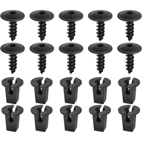 Ensemble de clips de fixation pour voiture, 20 Pièces Vis Tôle Pour Garde, Vis Ailes Sous Le Capot Du Moteur, Agrafes Carrosserie pour Pare-Chocs Porte de Voiture Fender Push Kit de Remplacement (1/5)