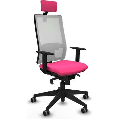 Horna sincro malla blanca similpiel rosa brazos 1D base piramidal cabecero 2D ruedas 65mm engomadas (1/5)