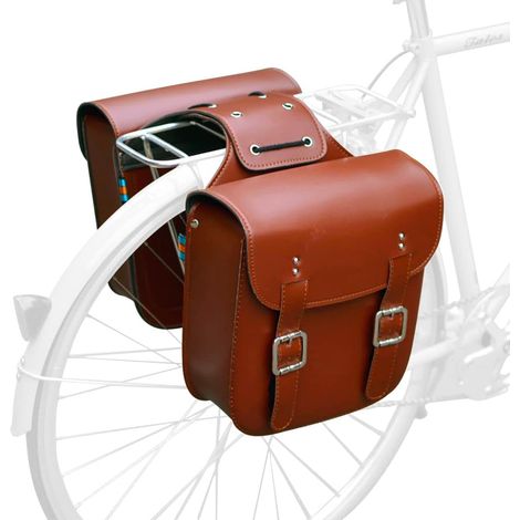 Sacoche Vélo Porte-Bagage Arrière, Sac de Cadre Velo, Sacoche de Siège Arrière Imperméable, étanche Cycle Pannier pour VTT Outdoor Voyage Sport (Marron) (1/5)