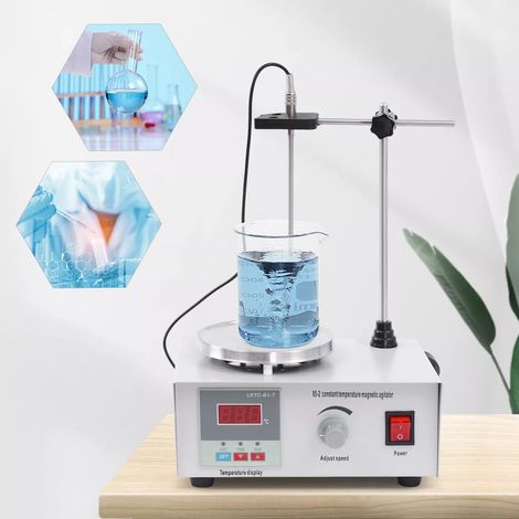 201 Edelstahl Magnetischer Rührer Lab Magnetrührer mit Heizplatte Digitaler Temperaturanzeige (1/5)