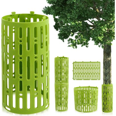Protège-troncs d'arbres, 8 pièces 20x30 cm, taille réglable, avec aérations, anti-rongeurs et débroussailleuses. (1/5)