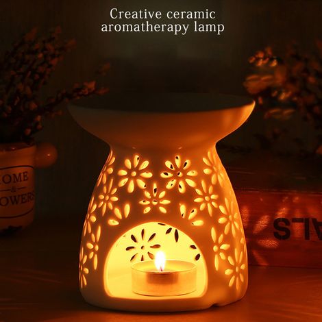 Brûleur d'huiles essentielles en cire, brûleur d'arômes en céramique, porte-bougie, diffuseur de parfum, chambre à coucher (1/5)