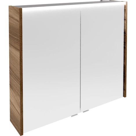 Fackelmann VERONA LED Spiegelschrank 80 cm, Braun Dunkel"-"73191 (1/5)