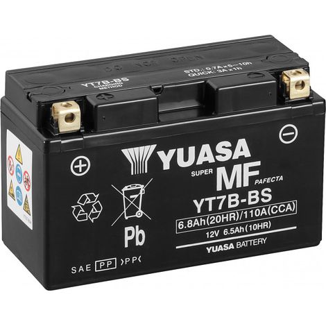 Batterie moto YUASA YT7B/ YT7B-BS - 12V - 6.5Ah (1/8)