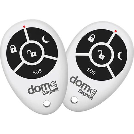 Beghelli 60052 Telecomando per Sistema Allarme Dom-e con Tecnologia LoRa Portata 100 Metri Pulsante SOS Batteria CR2032 Inclusa colore Bianco