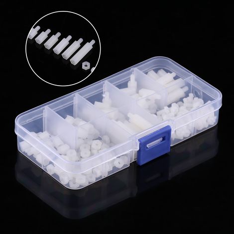 Lot de 180 vis d'isolation M3 à tête unique en nylon blanc, type B (1/5)
