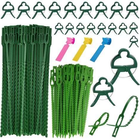 200 Pièces Attaches De Jardinage, Liens De Fixation Pour Plantes, En Plastique Flexible, 20 Clips Pour Plantes, Réutilisables, Attaches Et Soutien, pour Jardinage Bricolage (1/5)