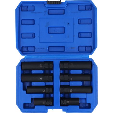 Jeu de douilles d'écrou de cosse, 8 pièces, 5/8 à 45/64 pouces, Kit d'outils de retrait de verrouillage de roue à paroi fine en acier Cr Mo (1/5)