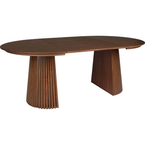 Selsey Formisty – Ausziehtisch 120–200 x 120 cm, Lamellen-Design, Nussbaum-Optik (1/5)
