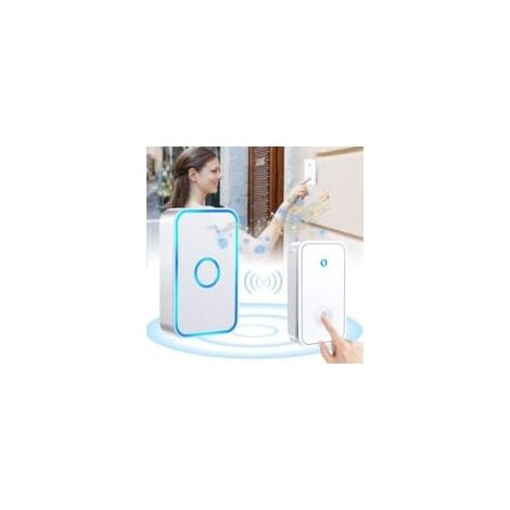 Plug-in wireless doorbell, 150 meters range, waterproof electronic chime with LED flash, 60 melodies and 5-level volume control, suitable for home use (1/5)
