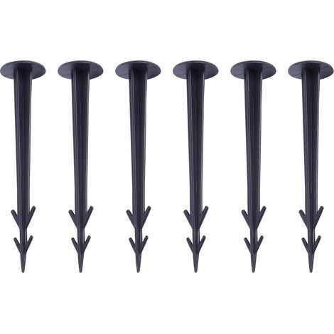 100 estacas de jardín, estacas de plástico resistentes para fijar tela antihierbas, estacas de plástico negras para suelo, ideales para tela de mantillo. (1/5)