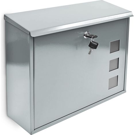 Buzón de pared moderno con cerradura 34,5 x 33 x 10,5 cm de metal negro 130005704 (1/3)